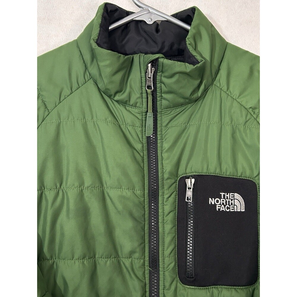 The North Face Large 14/16 Jacket Green Black Quilted Insulated Puffer Full Zip - Picture 3 of 11